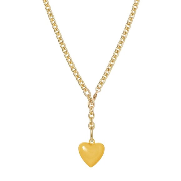 BEST Roxanne Assoulin The Mini Puffy Heart Necklace Yellow - Picture 2 of 5